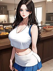 Mature woman in an enticing outfit