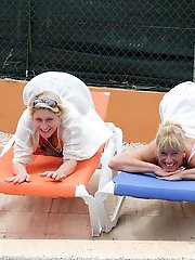 Two naughty german housewife making out on vacation