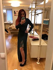 Redhead with nice tits and sexy tattoos