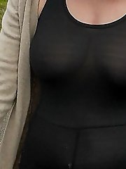 Women in professional attire are coated in semen