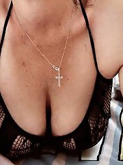 An older woman indulges in playful activities with her partner